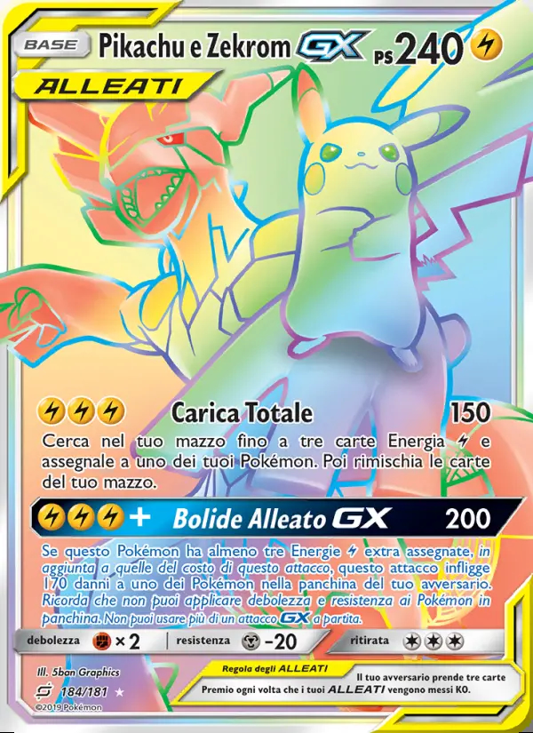 Image of the card Pikachu e Zekrom GX