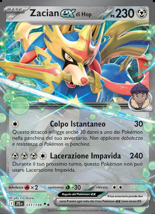 Image of the card Zacian-ex di Hop