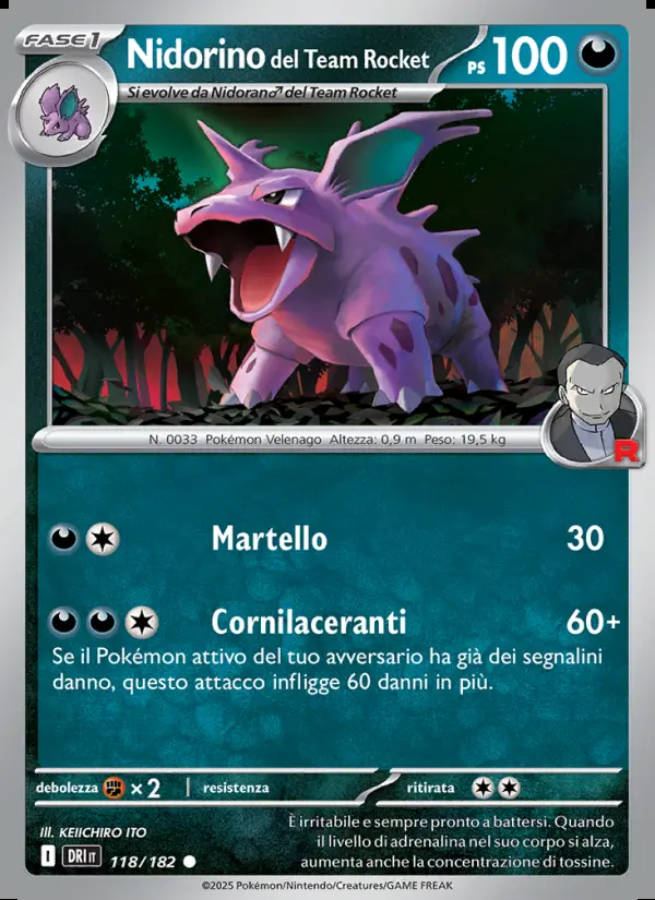 Image of the card Nidorino del Team Rocket