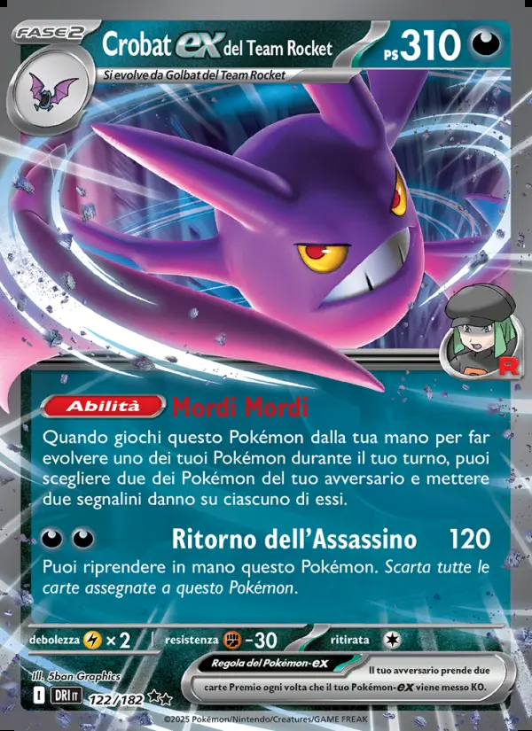 Image of the card Crobat-ex del Team Rocket