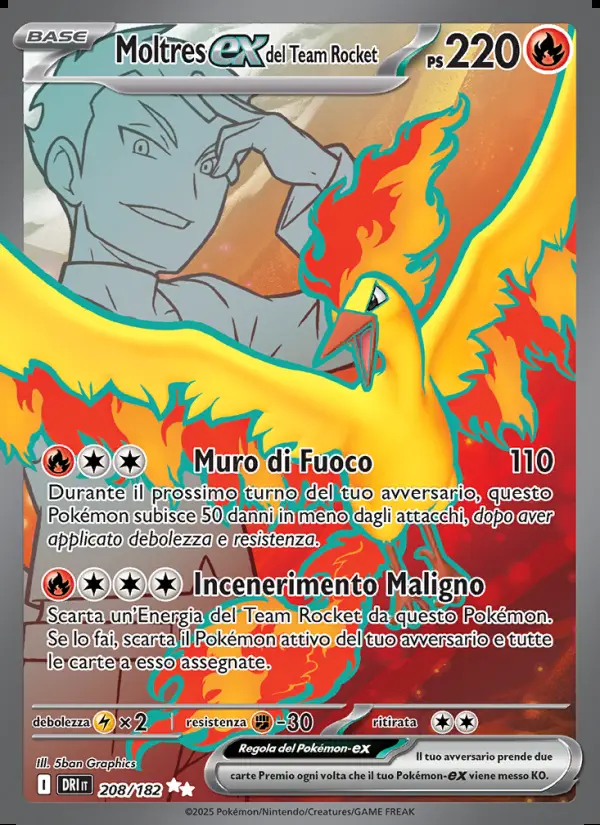 Image of the card Moltres-ex del Team Rocket