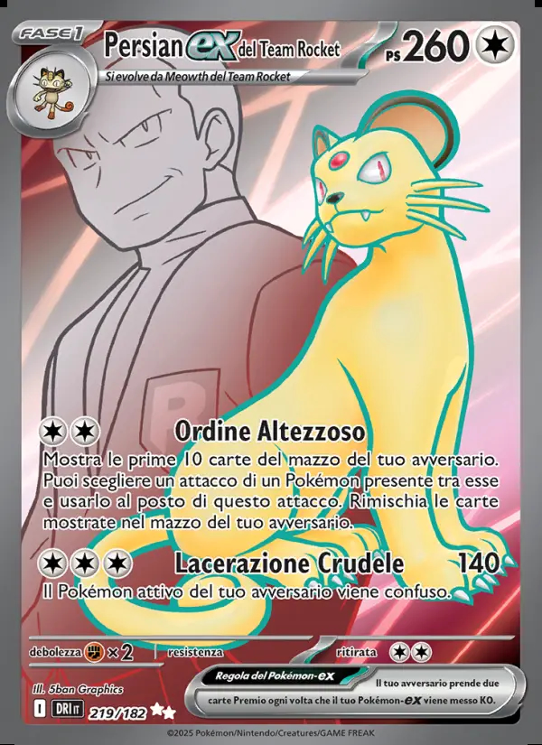 Image of the card Persian-ex del Team Rocket