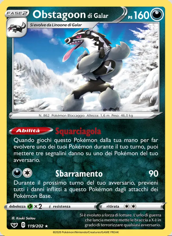 Image of the card Obstagoon di Galar