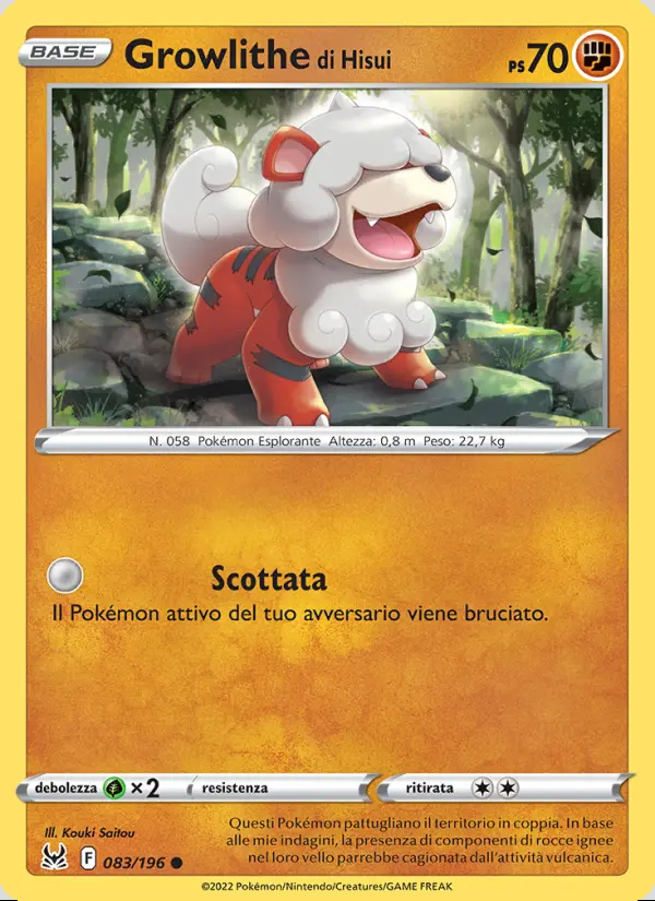 Image of the card Growlithe di Hisui