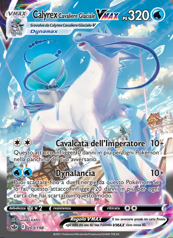 Image of the card Calyrex Cavaliere Glaciale VMAX