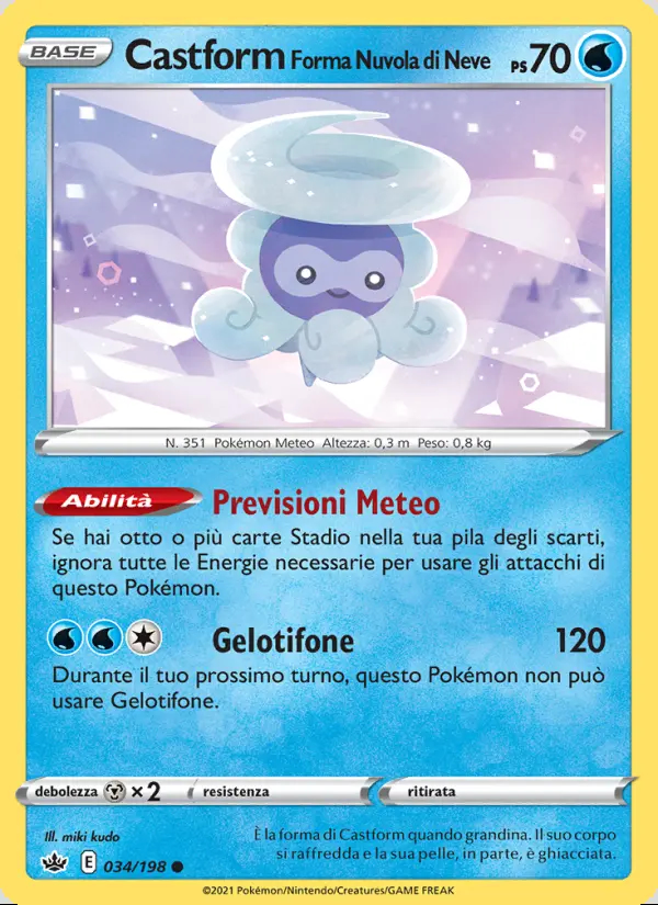 Image of the card Castform Forma Nuvola di Neve