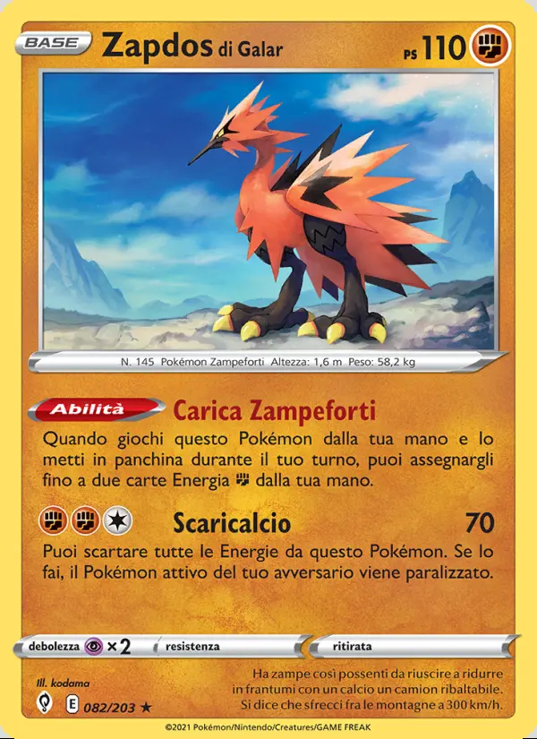 Image of the card Zapdos di Galar