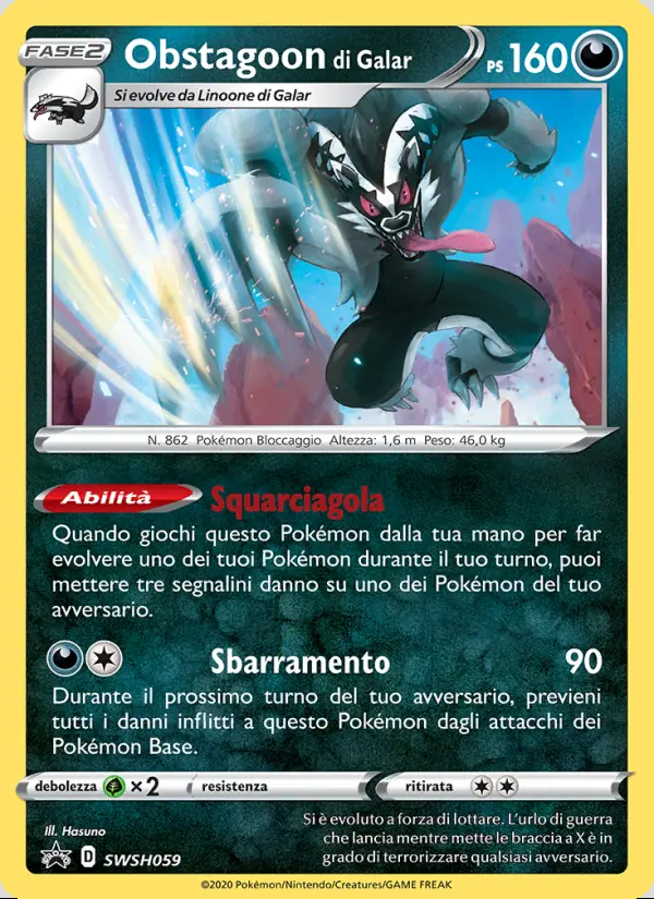 Image of the card Obstagoon di Galar