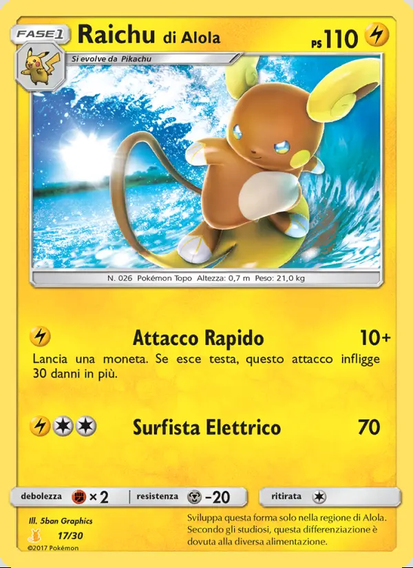 Image of the card Raichu di Alola